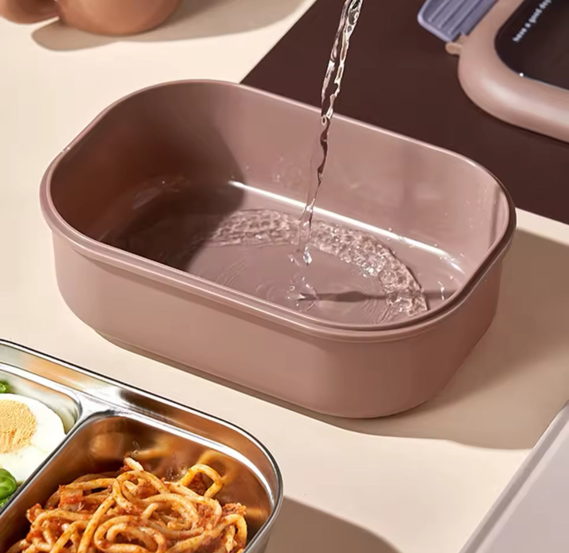 Bear Face Kids Lunch Box, Stainless Steel Food Insulated Container, 2 Compartments Cute Food Container, Microwave Friendly Kids Bento Lunch Box Bear Face Kids Lunch Box, Stainless Steel Food Insulated Container, 2 Compartments Cute Food Container, Microwave Friendly Kids Bento Lunch Box